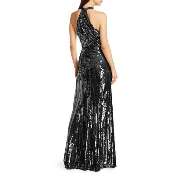 GALVAN Peek-A-Boo Sequin Halter Gown $2350 - Picture 2 of 12